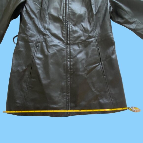 WORTHINGTON Genuine Leather Women's Medium Jacket w/Belt Biker Pockets EUC - Picture 9 of 16